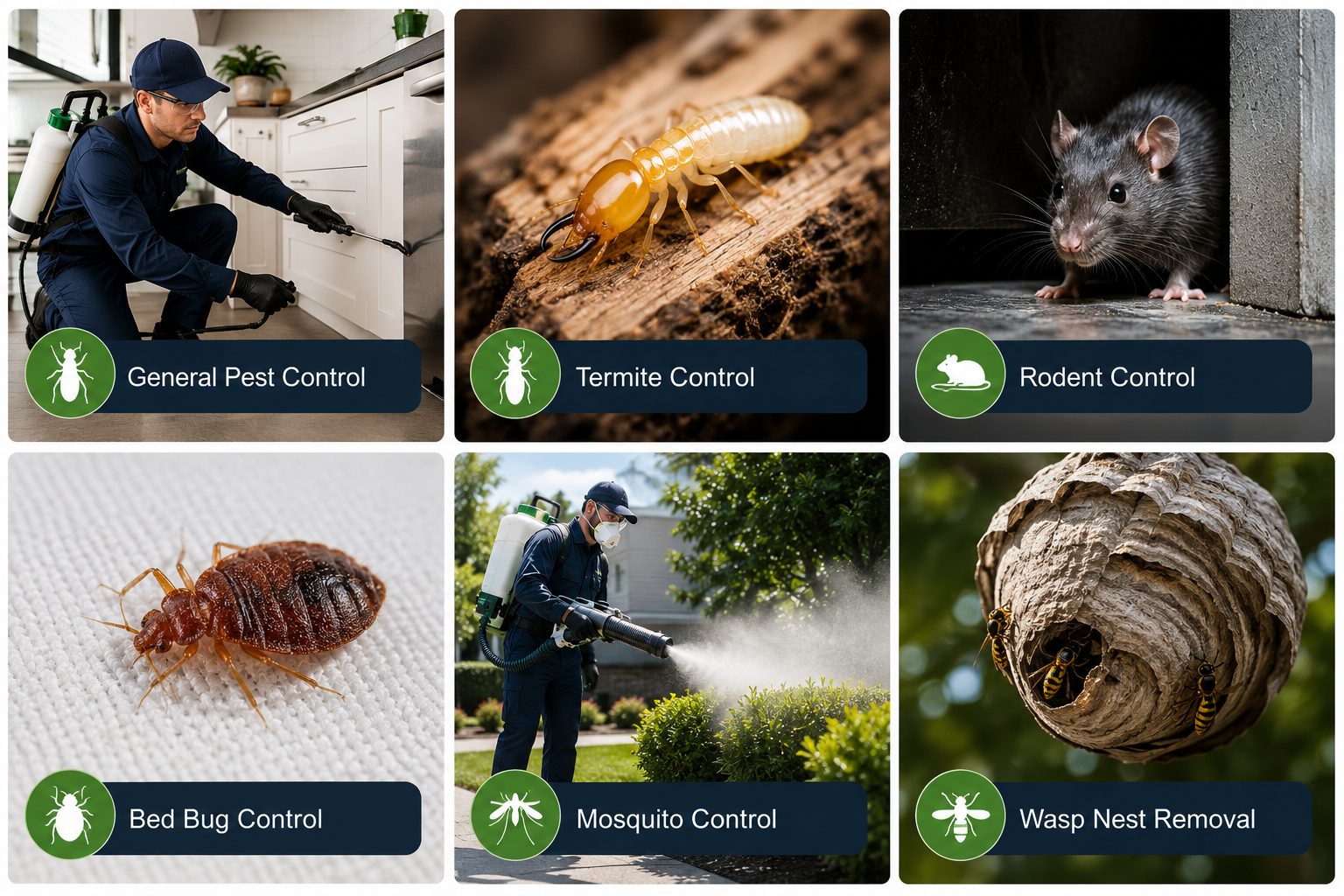 Pest control technicians and common household pests treated by ZYVORA